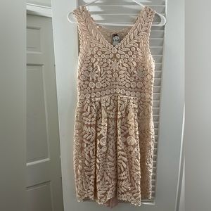Yoana Barashi BHLDN Blush Floral Lace Dress Sz 2